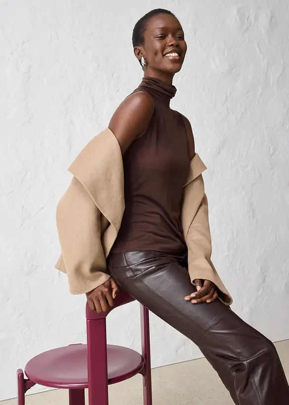 Top en jersey doux avec laine, bonprix