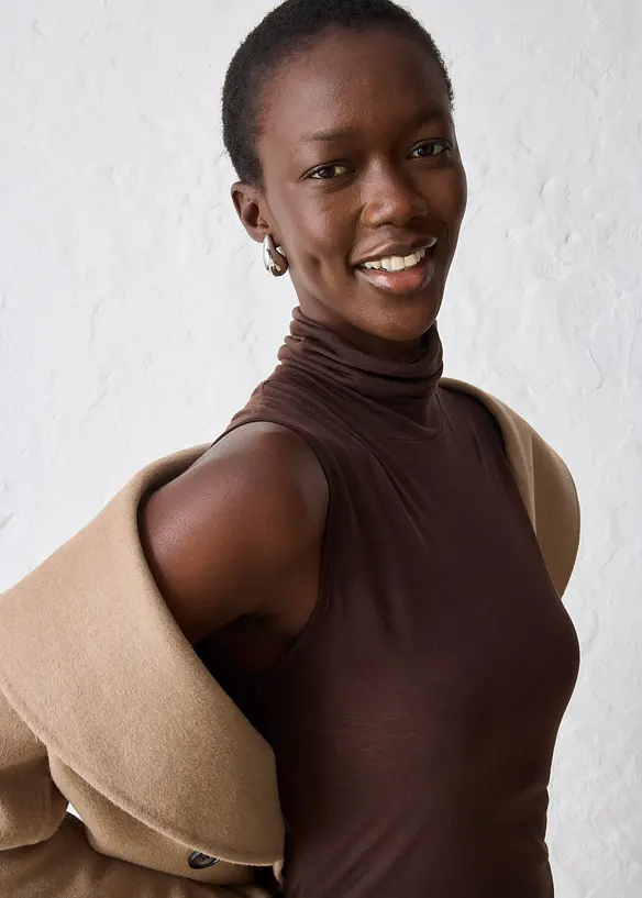 Top en jersey doux avec laine, bonprix