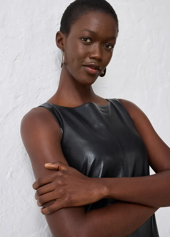 Robe en cuir d’agneau nappa, bonprix