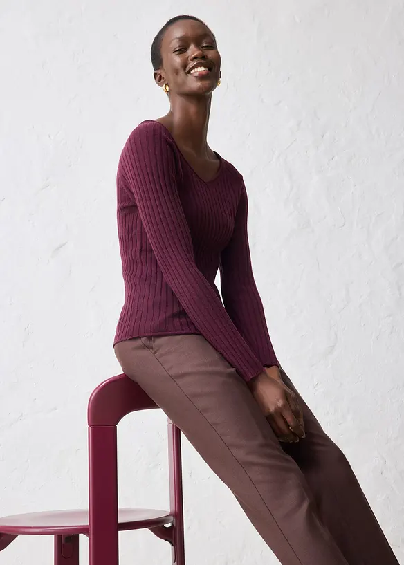 Pull en fine maille de laine mérinos, bonprix