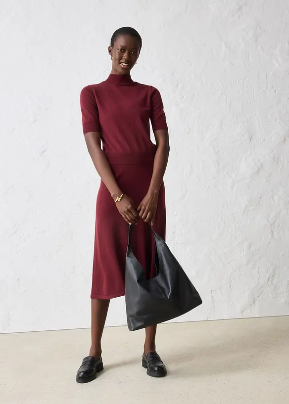 Pull doux à col roulé en laine mélangée, bonprix