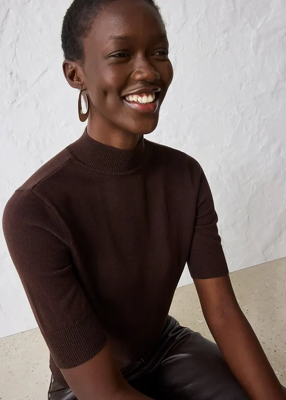 Pull doux à col roulé en laine mélangée, bonprix