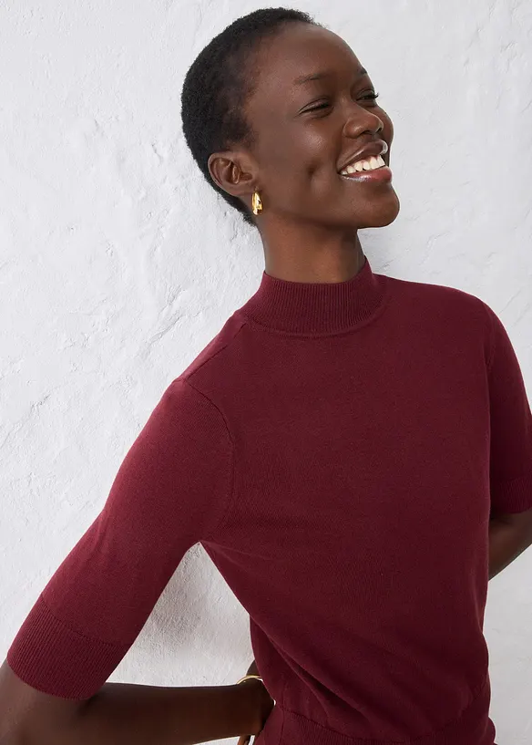 Pull doux à col roulé en laine mélangée, bonprix