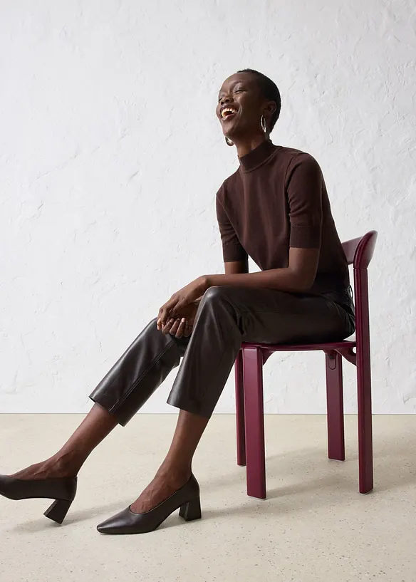 Pull doux à col roulé en laine mélangée, bonprix