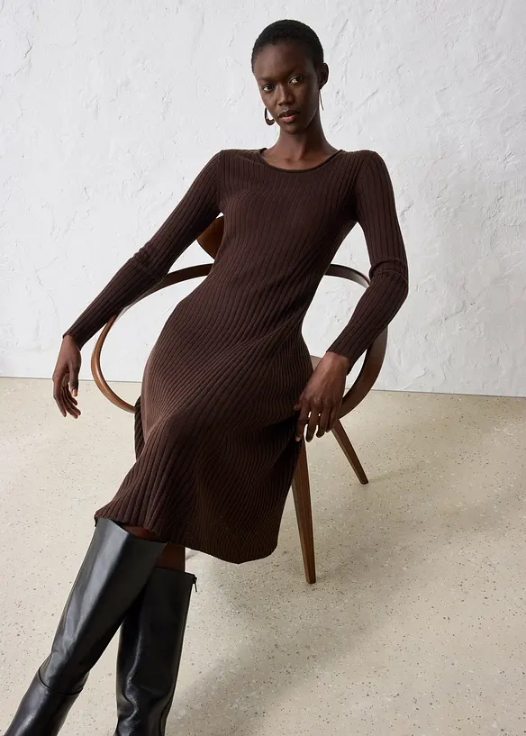 Robe pull en laine mérinos, bonprix