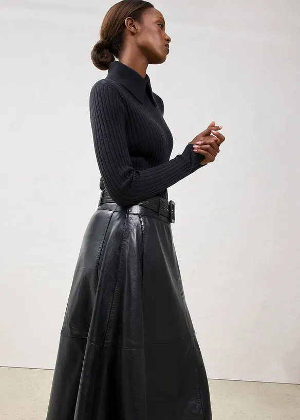 Pull côtelé en laine mérinos, bonprix