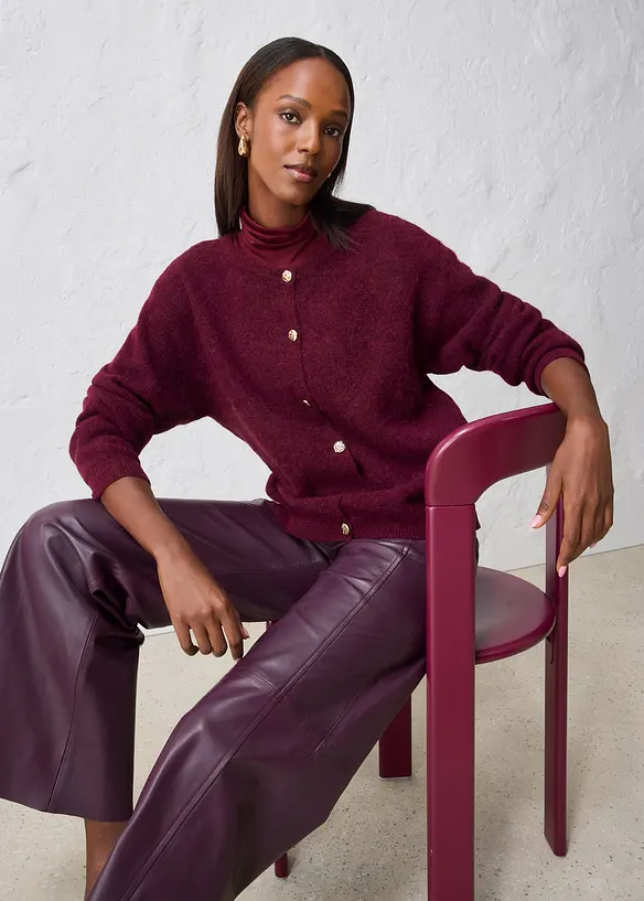 Gilet chaud en maille en alpaga mélangé, bonprix