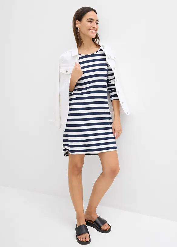 Robe plus longue derrière en coton épais, bonprix