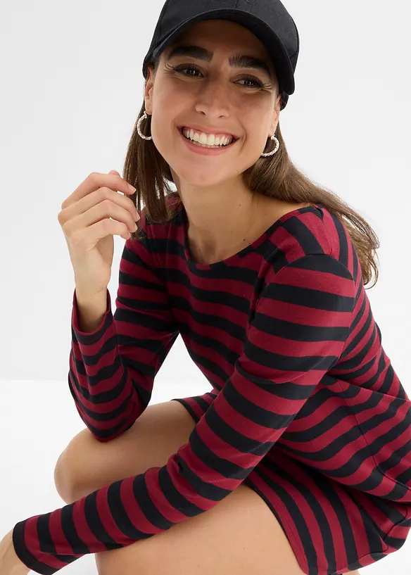 Robe plus longue derrière en coton épais, bonprix