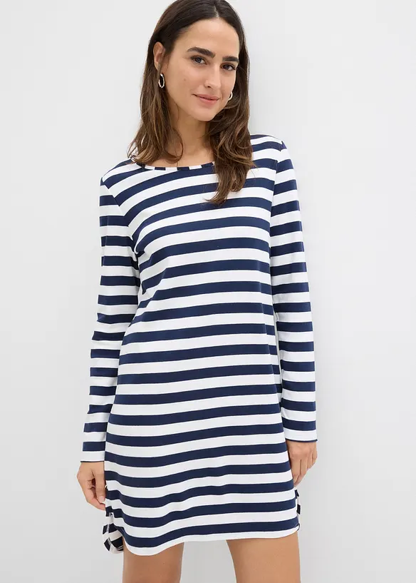 Robe plus longue derrière en coton épais, bonprix