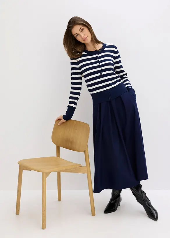 Gilet en fine maille rayée, bonprix