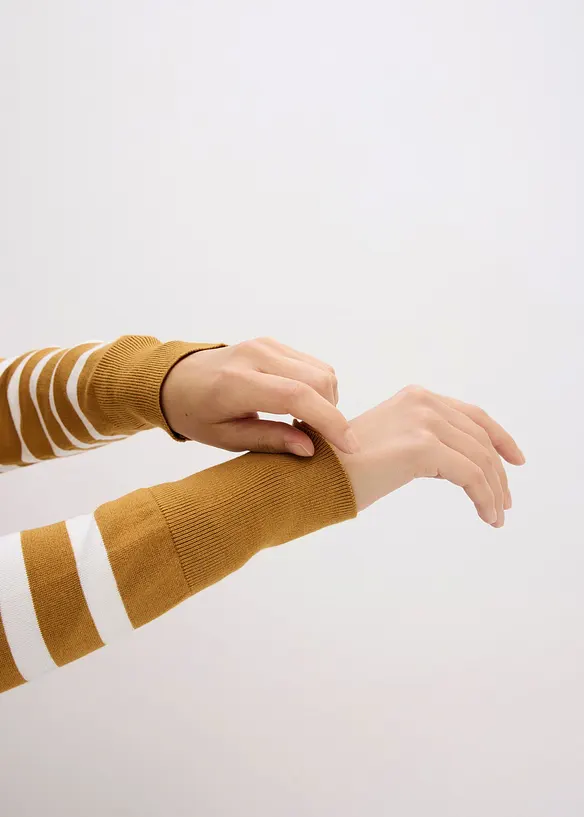 Gilet en fine maille rayée, bonprix