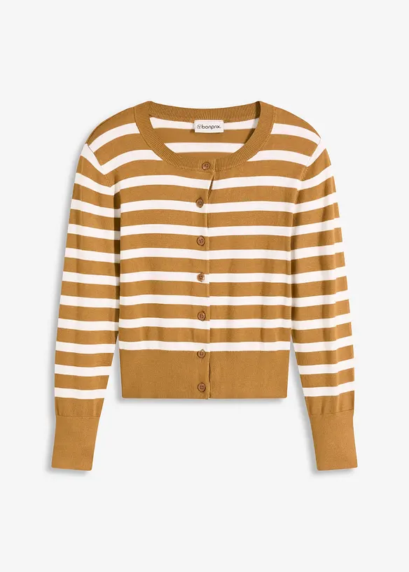 Gilet en fine maille rayée, bonprix