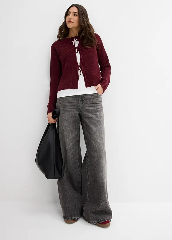 Gilet en maille à nœuds, bonprix