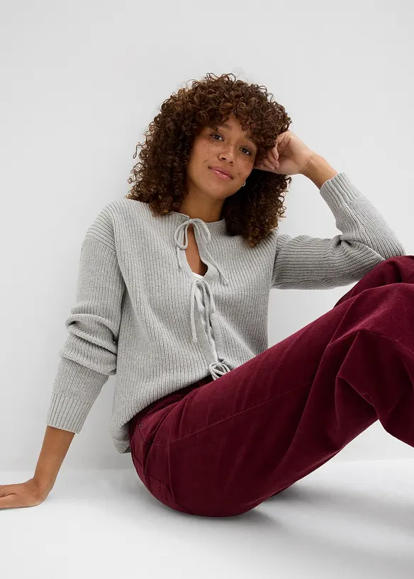 Gilet en maille à nœuds, bonprix