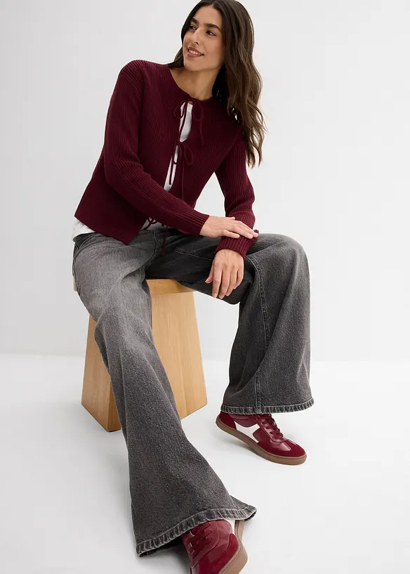 Gilet en maille à nœuds, bonprix