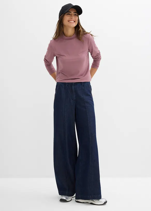 T-shirt manches longues à col montant, bonprix