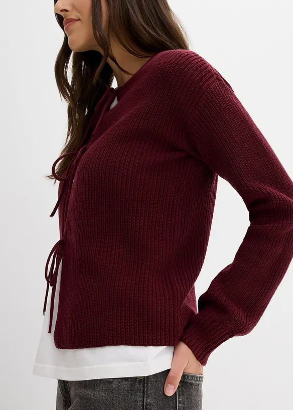 Gilet en maille à nœuds, bonprix