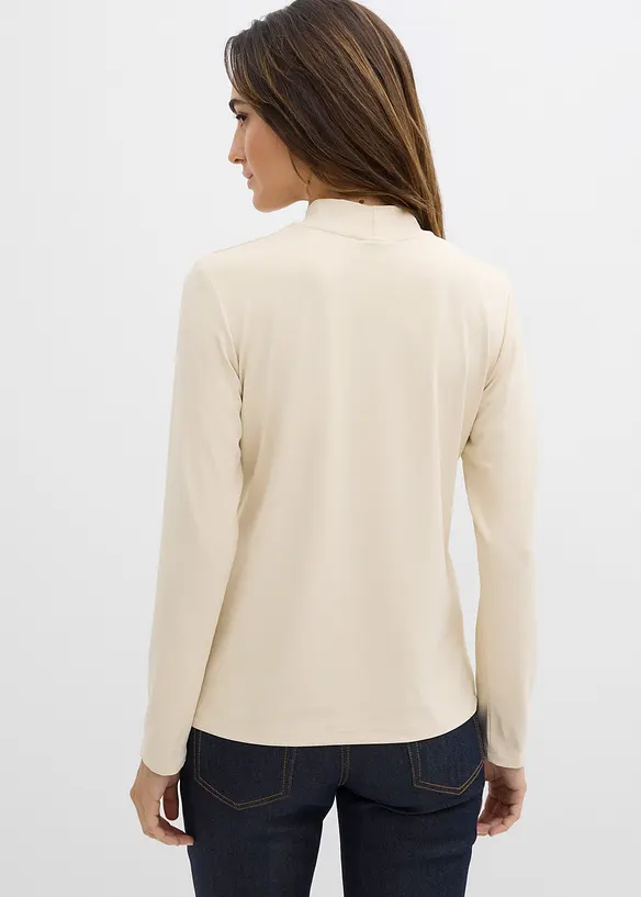 T-shirt manches longues à col montant, bonprix