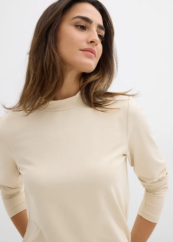 T-shirt manches longues à col montant, bonprix