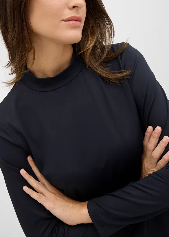 T-shirt manches longues à col montant, bonprix