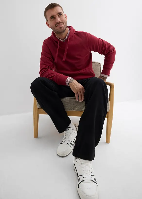 Pantalon droit en twill à taille élastiquée, loose, bonprix