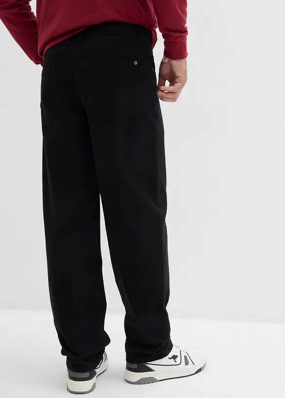 Pantalon droit en twill à taille élastiquée, loose, bonprix