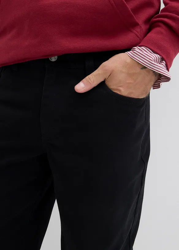 Pantalon droit en twill à taille élastiquée, loose, bonprix