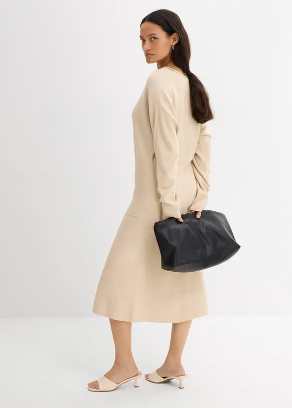 Robe midi en maille de viscose mélangée, bonprix