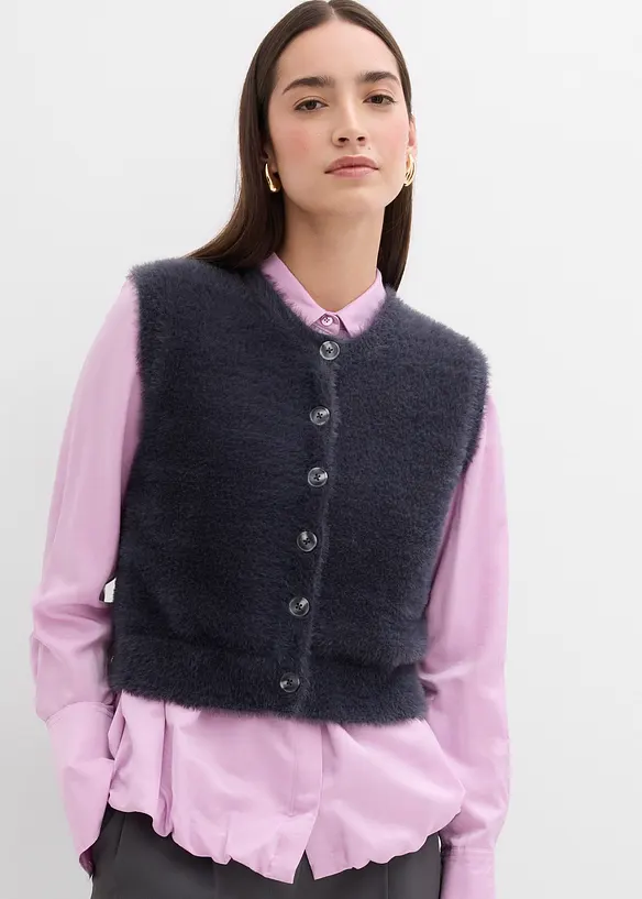 Gilet sans manches en maille poilue, viscose majoritaire, bonprix