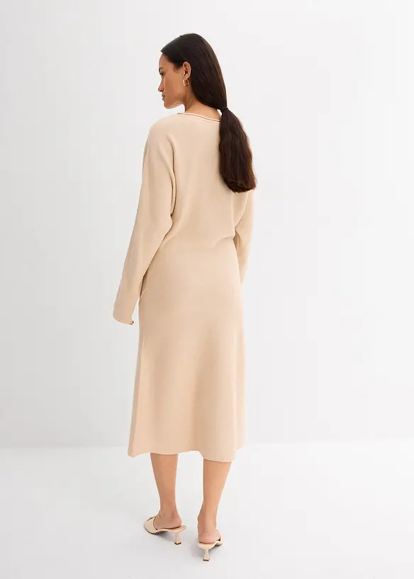 Robe midi en maille de viscose mélangée, bonprix
