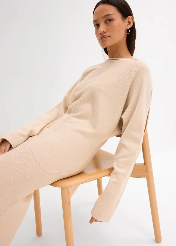 Robe midi en maille de viscose mélangée, bonprix