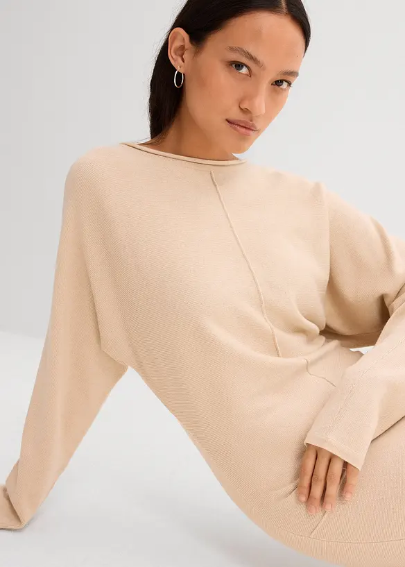 Robe midi en maille de viscose mélangée, bonprix