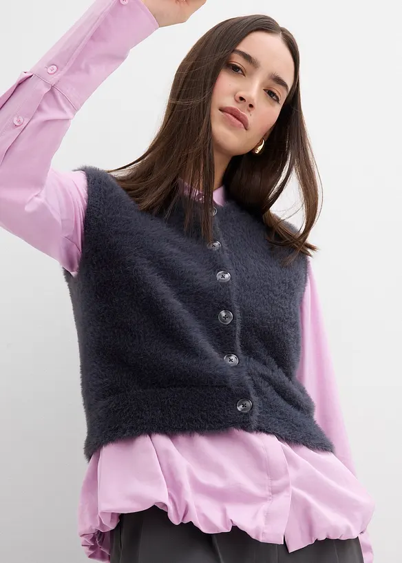 Gilet sans manches en maille poilue, viscose majoritaire, bonprix