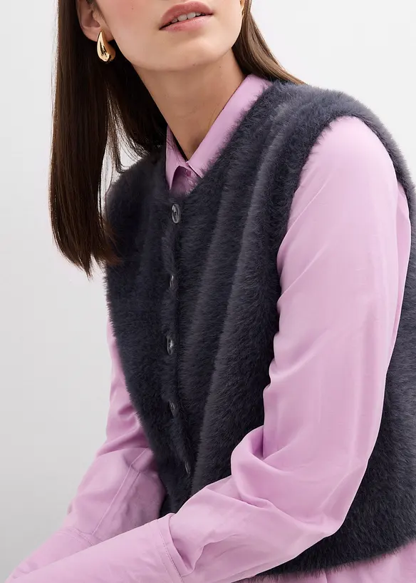 Gilet sans manches en maille poilue, viscose majoritaire, bonprix