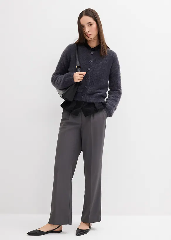 Gilet en maille poilue de viscose mélangée, bonprix