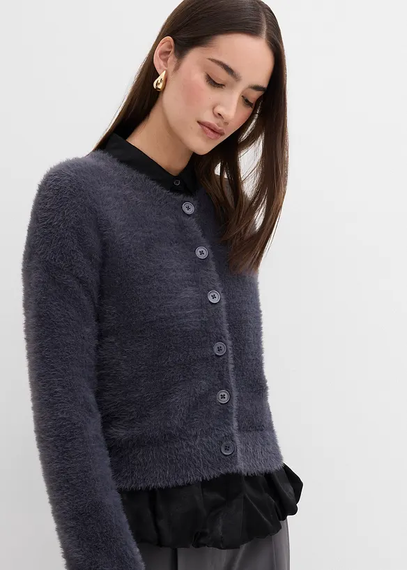 Gilet en maille poilue de viscose mélangée, bonprix