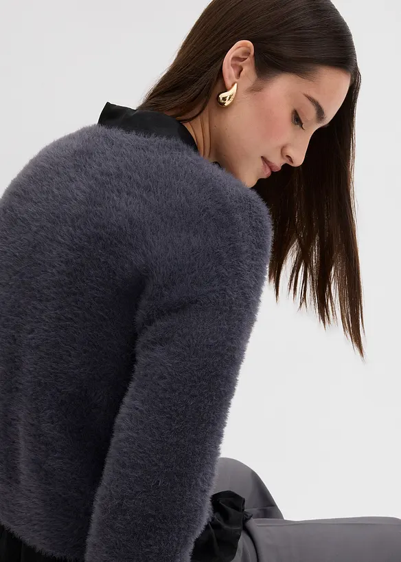 Gilet en maille poilue de viscose mélangée, bonprix