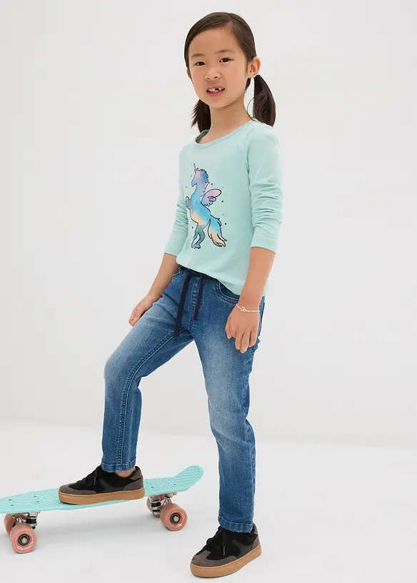 Jean jogger à taille mi-haute élastiquée, bonprix