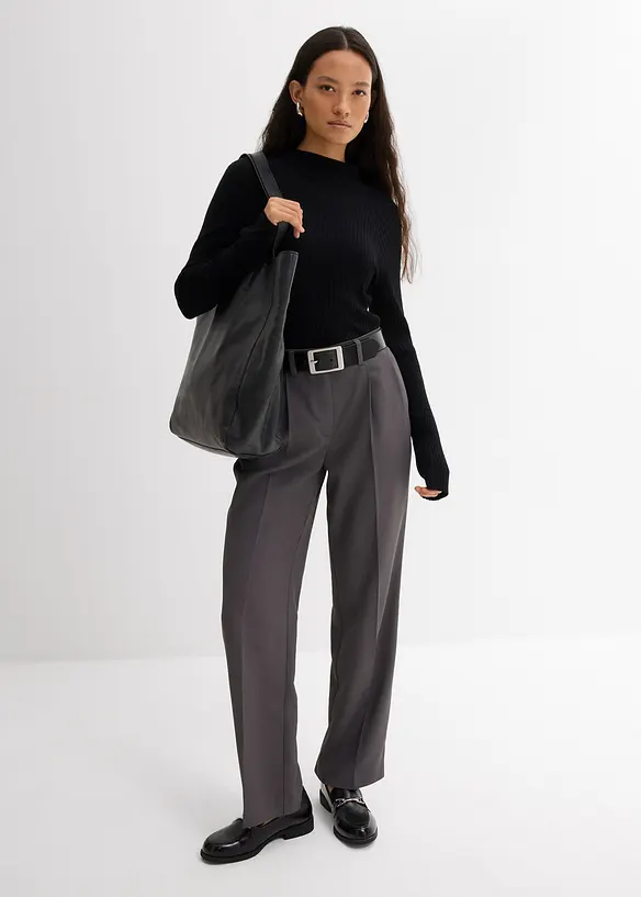 T-shirt côtelé en viscose mélangée, bonprix