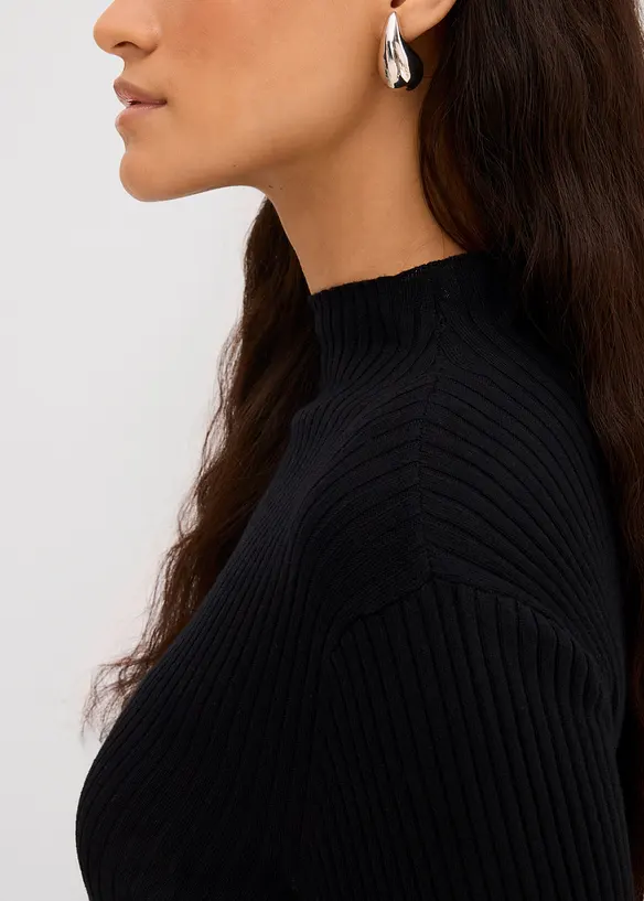 T-shirt côtelé en viscose mélangée, bonprix