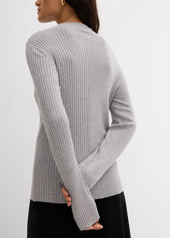 T-shirt côtelé en viscose mélangée, bonprix