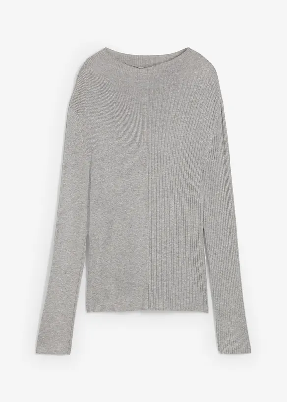 T-shirt côtelé en viscose mélangée, bonprix