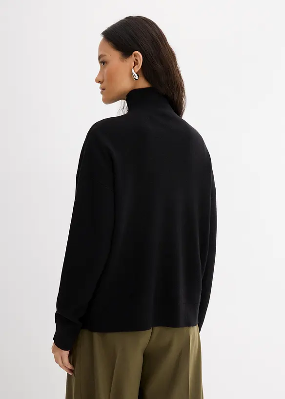 Pull en fine maille à col zippé, bonprix
