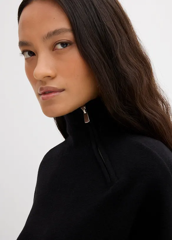 Pull en fine maille à col zippé, bonprix