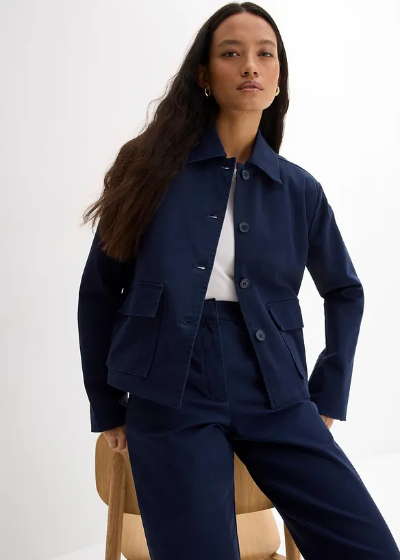 Veste courte de mi-saison en coton extensible, bonprix