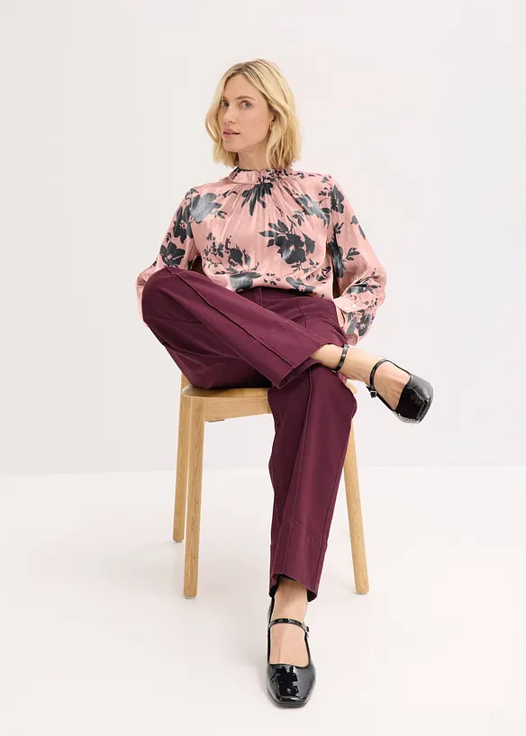 Blouse en satin de viscose mélangée, bonprix