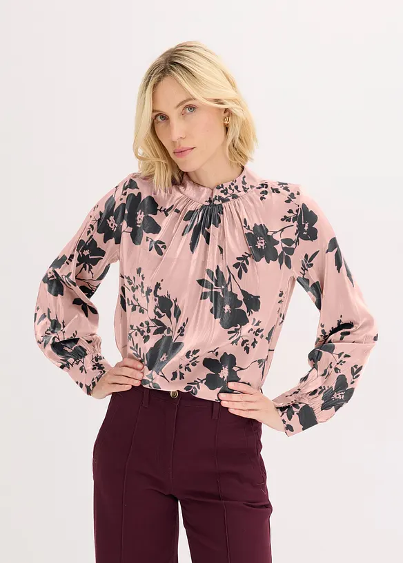 Blouse en satin de viscose mélangée, bonprix
