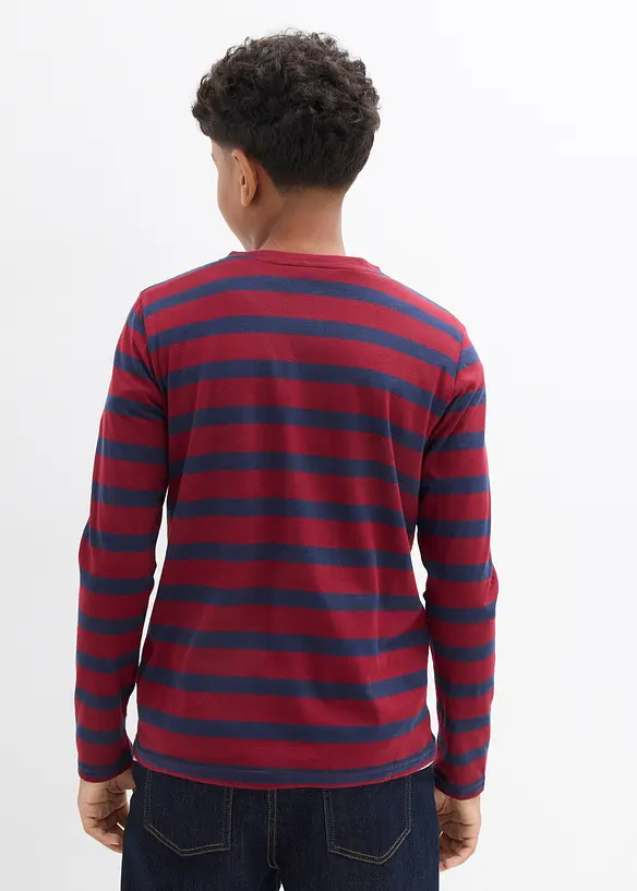 Lot de 3 T-shirts col tunisien 100% coton, bonprix