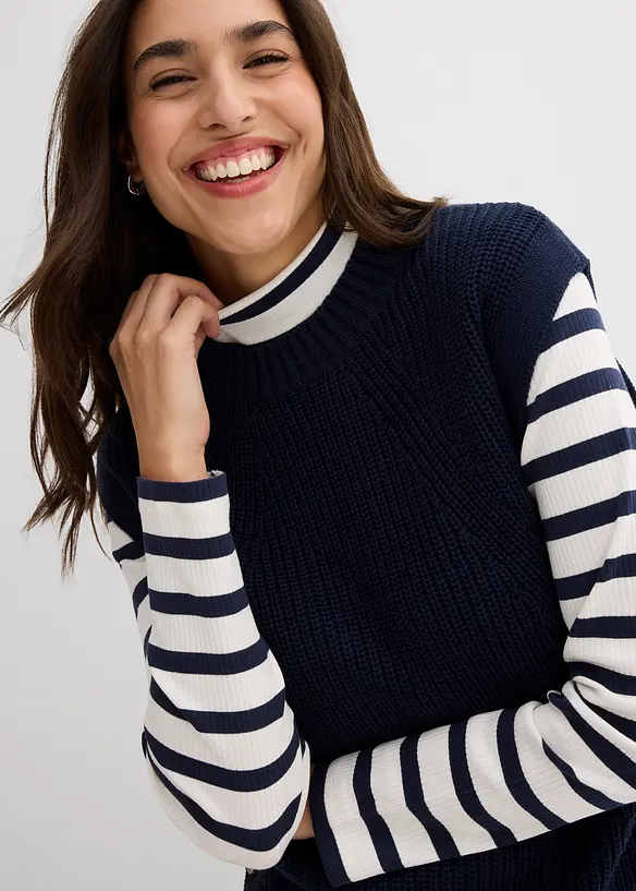 Pull sans manches en maille, bonprix